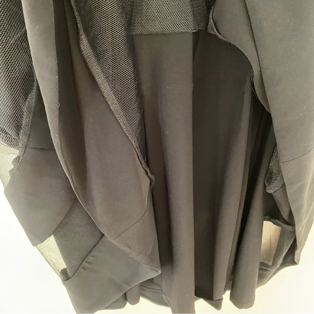 Ralph Lauren Black Tiered Mesh Faux Wrap Dress - Picture 5 of 15